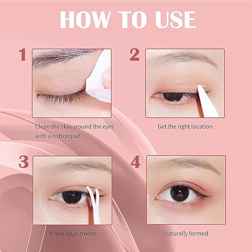 Miniatura 3 de Adhesivo invisible de doble párpado sin pegamento, adhesivo invisible de doble párpado, 123 piezas sin pegamento invisible doble párpado (1 unidad,