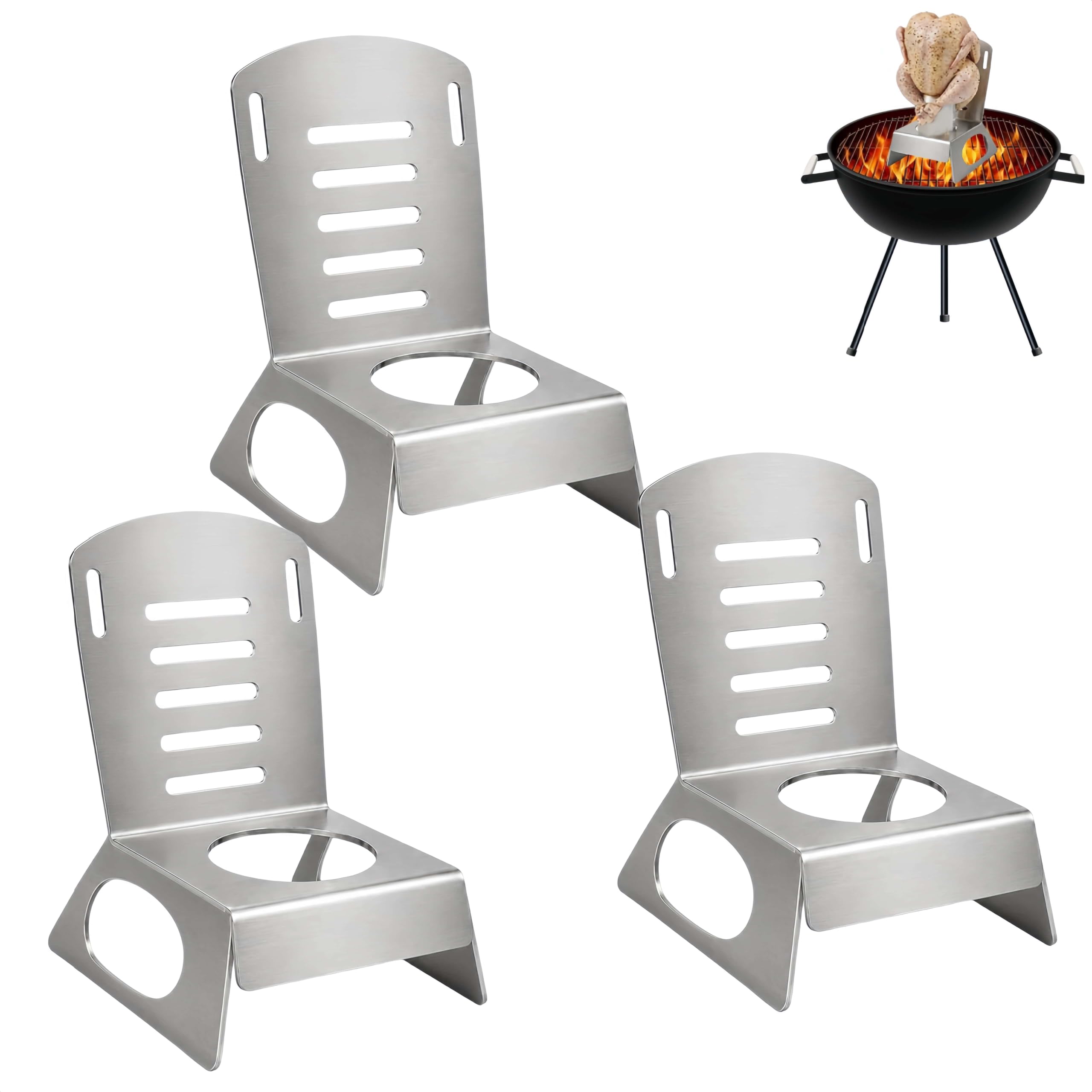Supporto per pollo alla birra in acciaio inossidabile (3PCS)