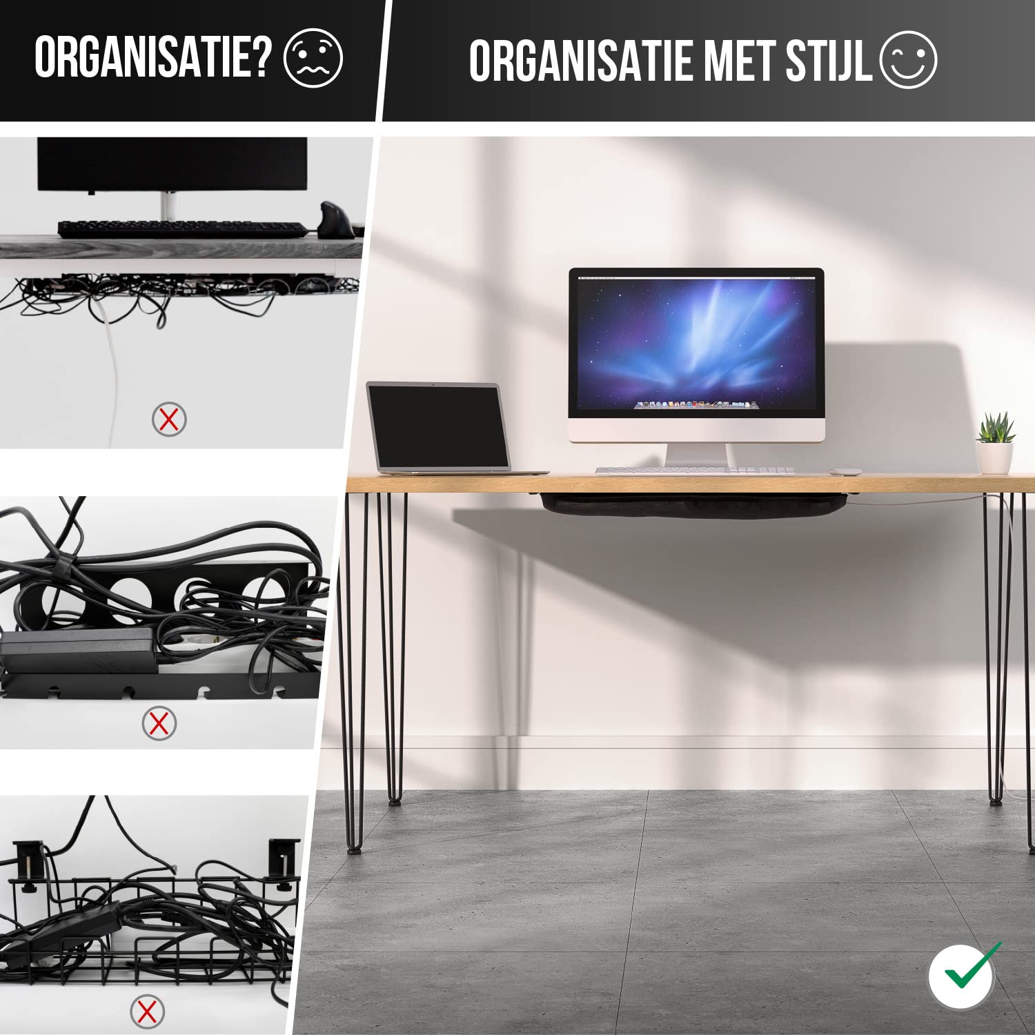 Kabelgoot Bureau, 1 Stuks kabelmanagement Geen Boor, kabelorganizer