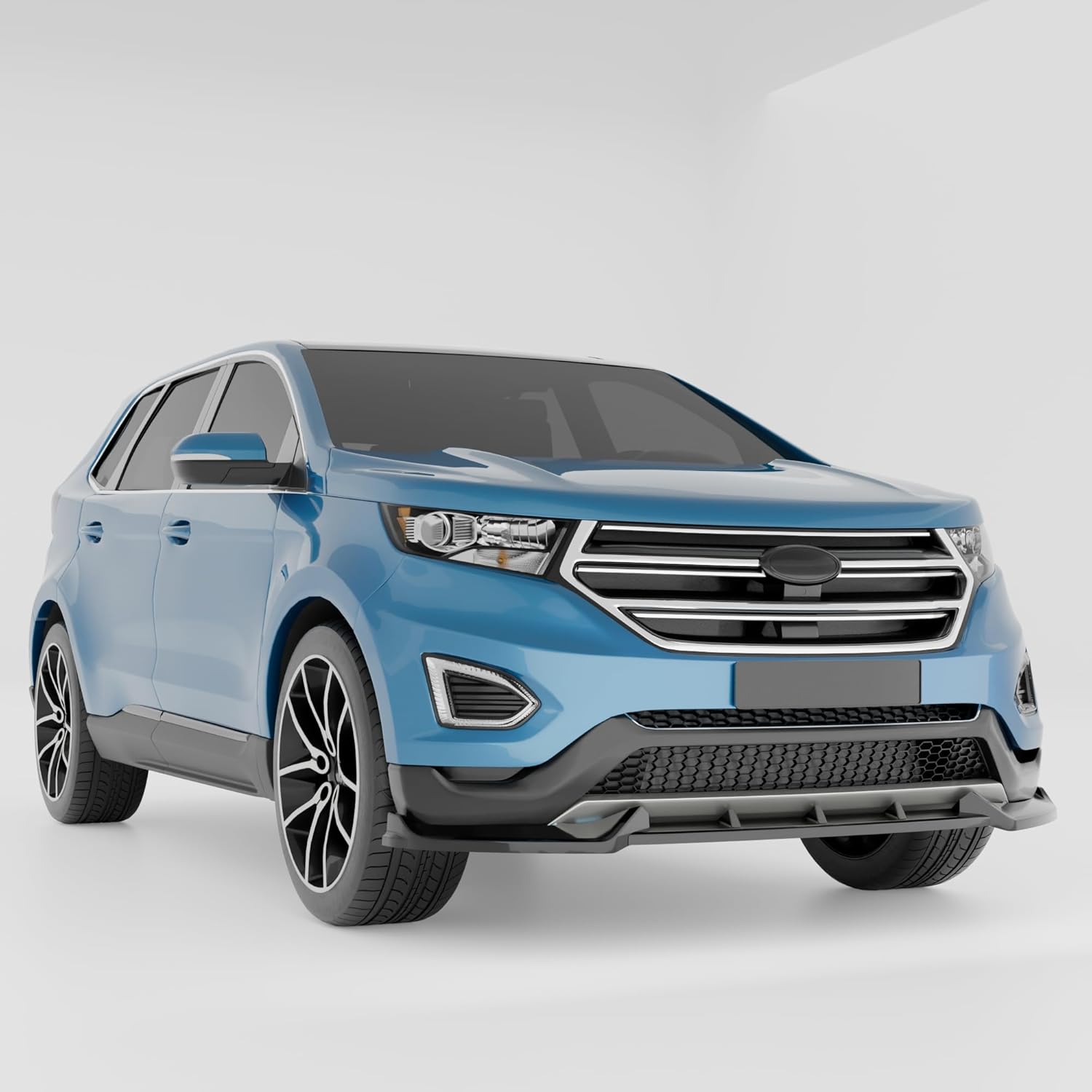 Front Bumper Lip Splitter Compatible with Ford Edge 2015-2018 Accessories Under Chin Spoiler Body Kit Add On Gloss Black ABS Material