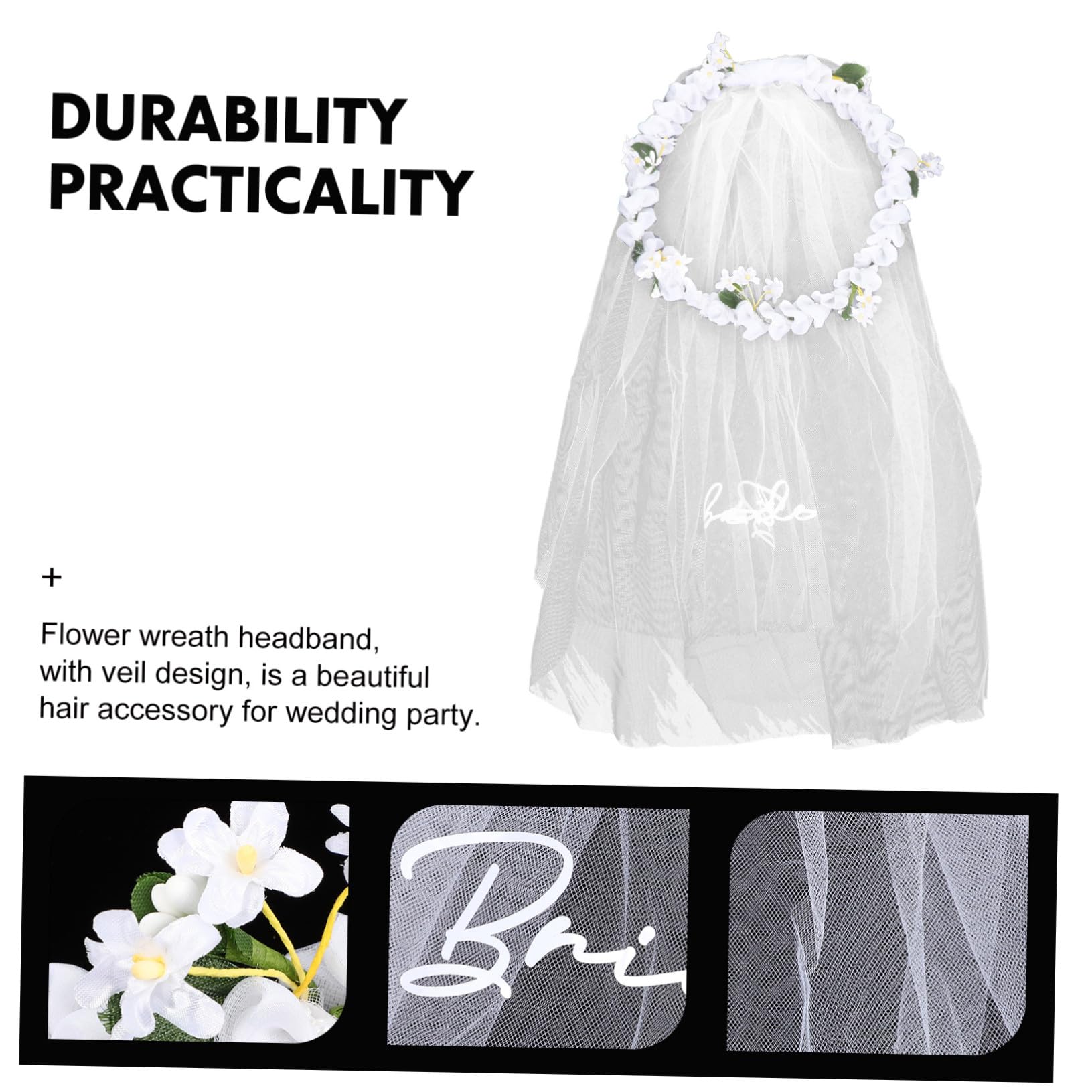 VICASKY 2 Pezzi Artificiale con per Sposa Fascia e Durevole per Matrimonio Accessorio Fotografico Raffinato per e Feste Nozze