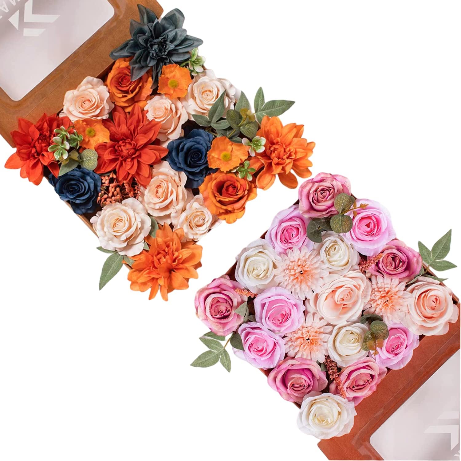 FANKO Fake Rose Artificial Flowers Silk Flowers Burnt
