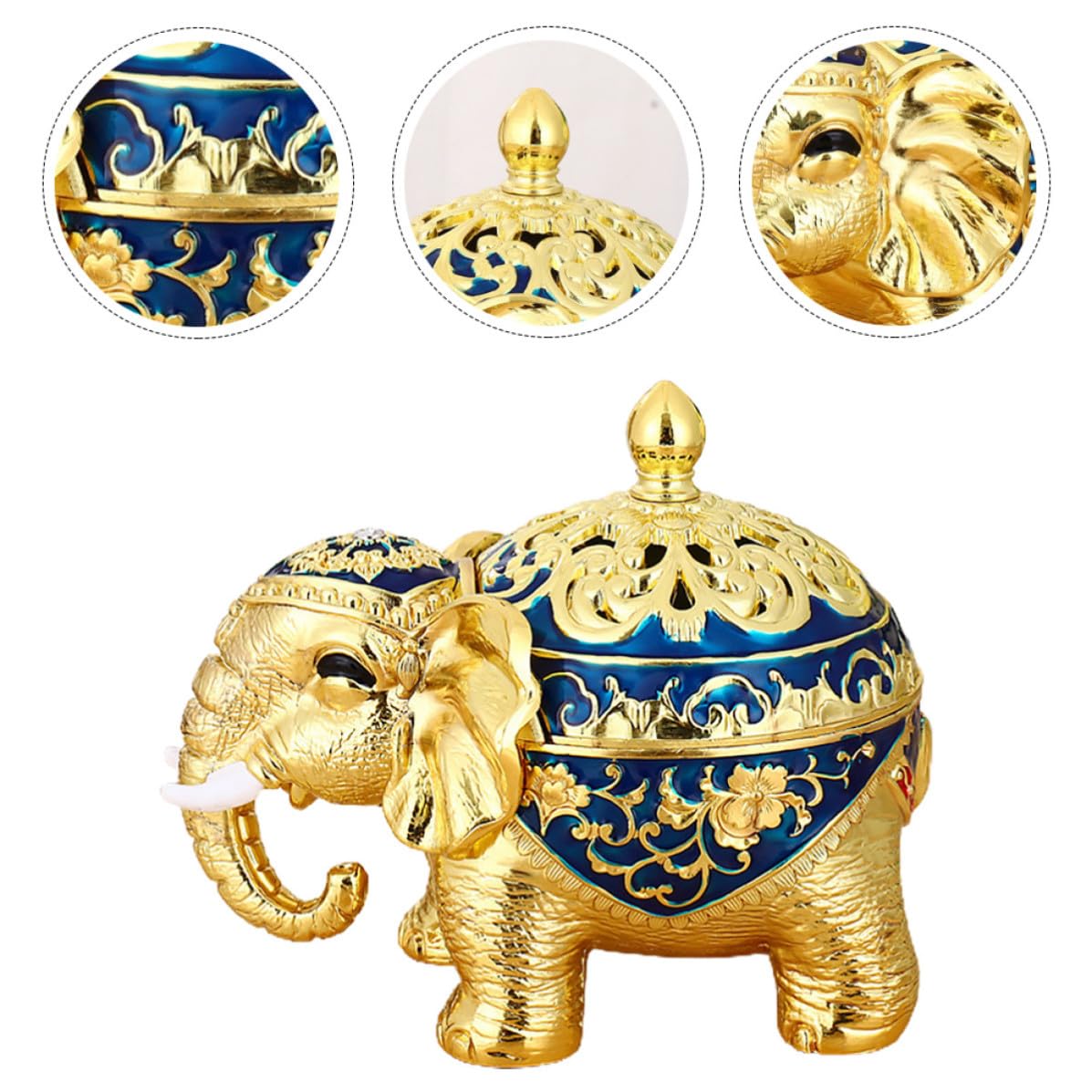 Turibolo per Incenso a Forma di Elefante in Lega di Zinco, Stile Retrò Artistico, Brucia Incenso Decorativo per Studio e Soggiorno, Migliora la Qualità del Sonno