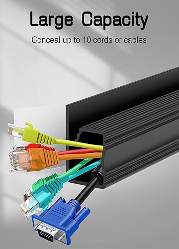 Miniatura 2 de Organizador de cables para debajo del escritorio, organizador de cables adhesivo para el hogar y la oficina, sistema de gestión de cables sin