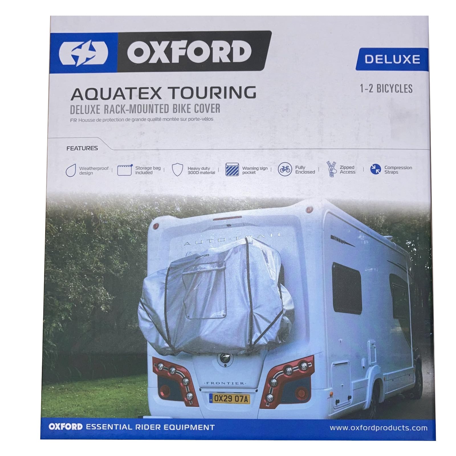 De Luxe fully closed Camper/Caravan/Outdoor/E-Bike/Bicycle cover 1 to 2 bikes