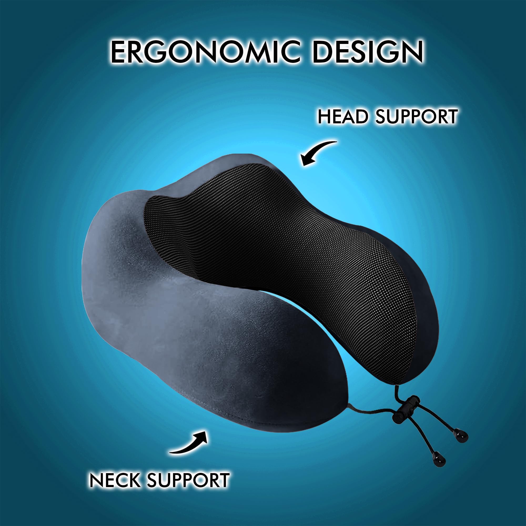 Travel Neck Pillow - Memory Foam Comfort -6