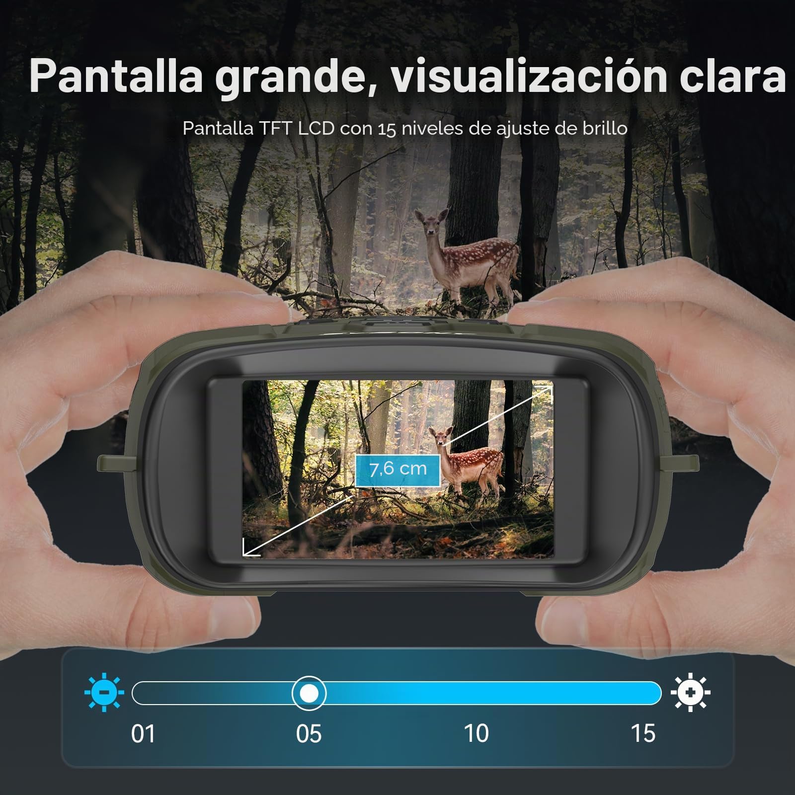 Svbony Juego de Binoculares de Visión Nocturna, Zoom 8X, 3" HD Infrarrojo Alto Vídeo 4K e Imagen 36MP, 5000mAh Recargable Bisel de Visión Nocturna, Gemela Nocturna para Caza con Tarjeta TF 32 GB