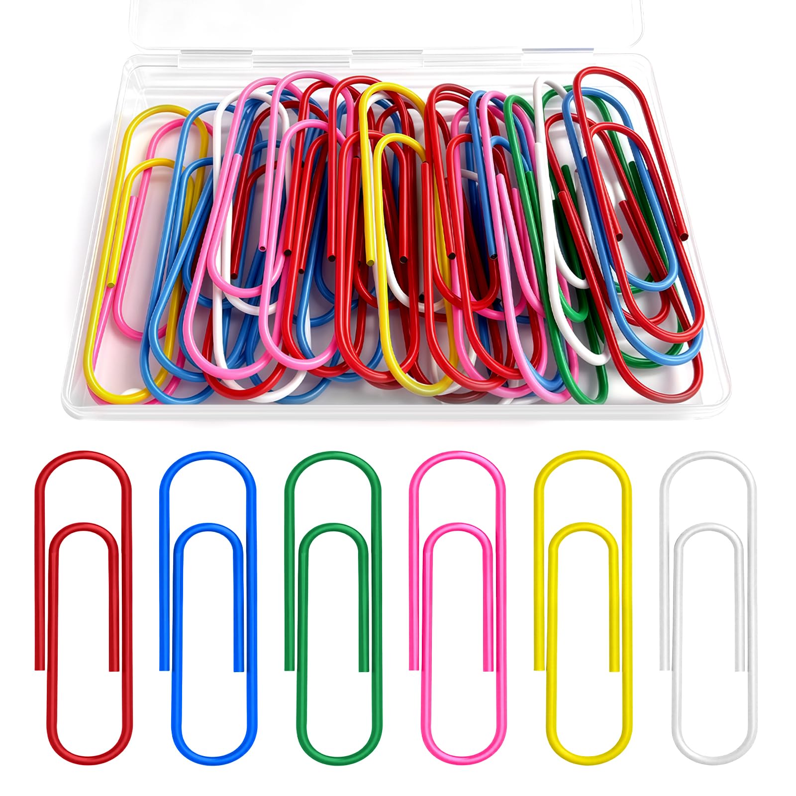 Flintronic Large Paper Clips, 30pcs 100mm Multi-Color Metal Paper Clips, Bookmarks, Suitable for Paperwork Office School and Personal Use