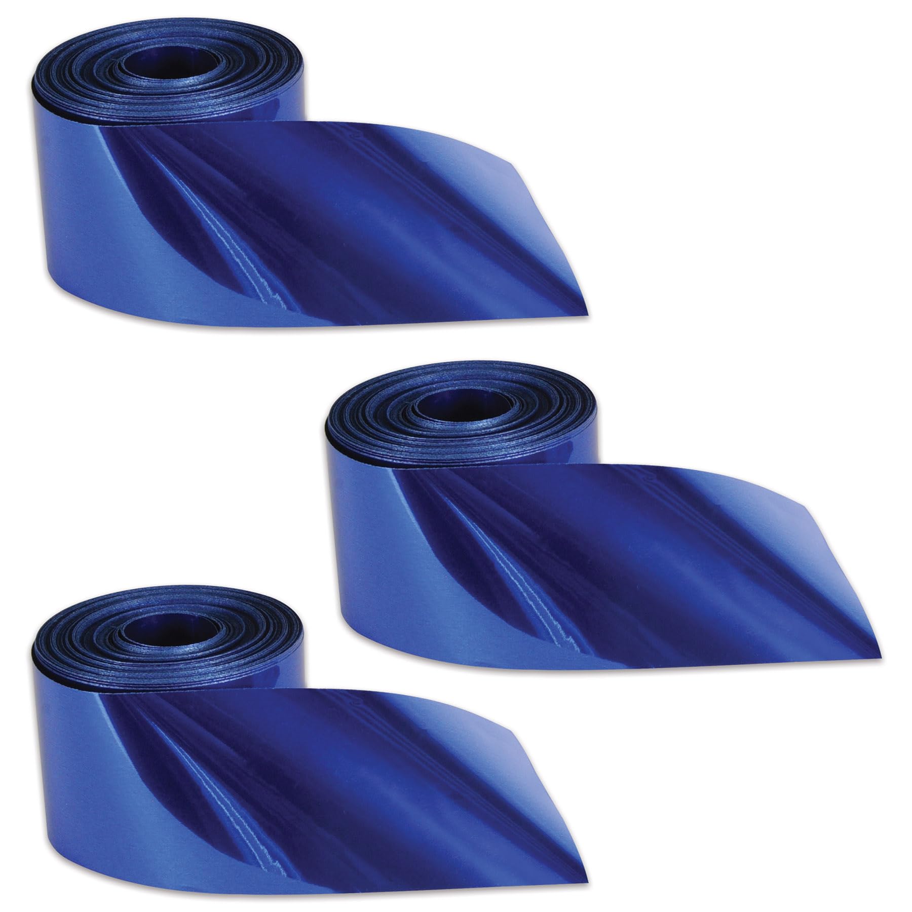 Serpentins en plastique bleu métallisé 60m guirlande de fête et anniversaire