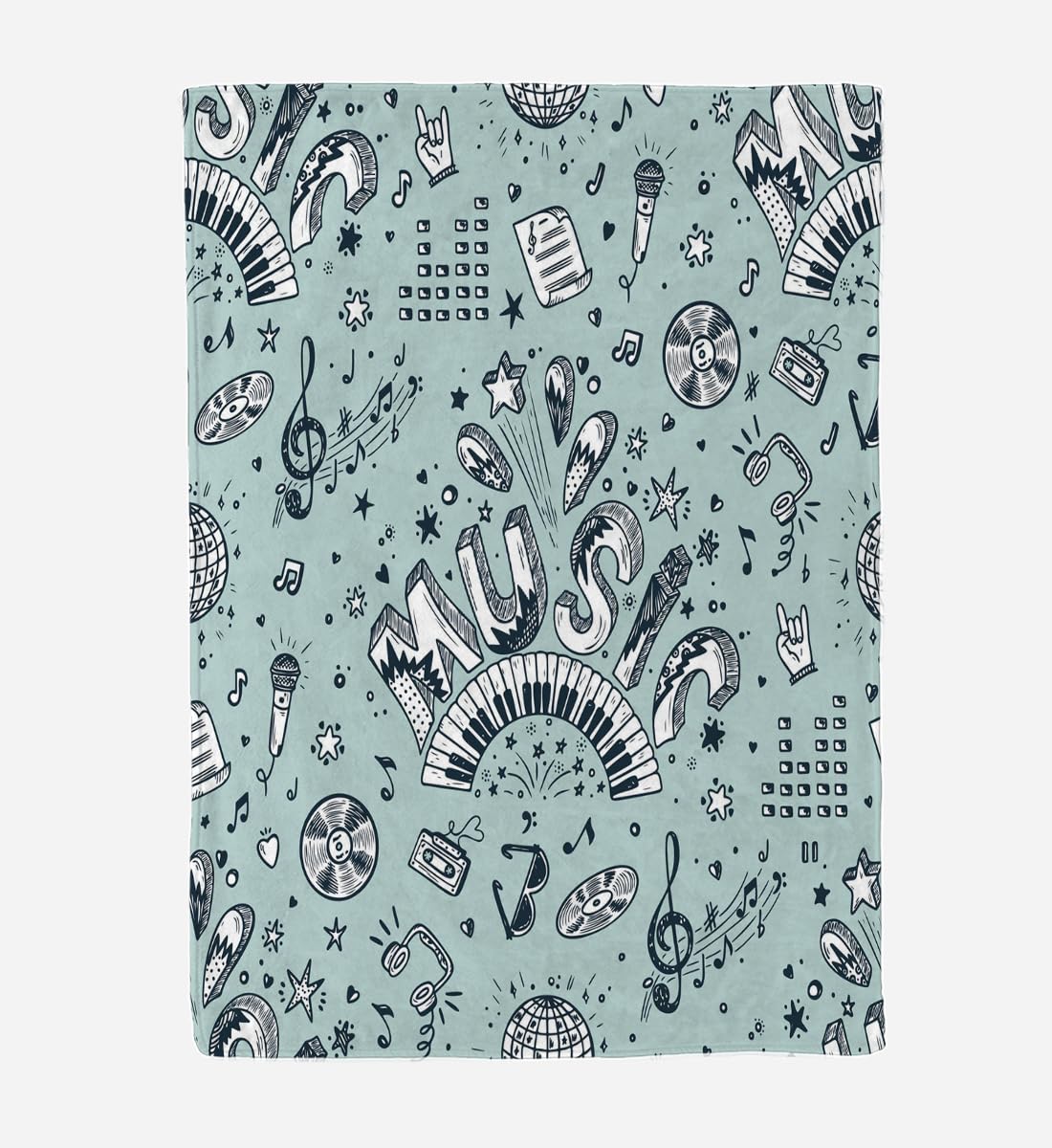 3D Couverture Musique 220x240cm Microfibre Flanelle Douce et Chaude Polaire Plaid Couverture Musiknote Blanket Lumière pour Lit Canapé La Chambre Coucher Voyages(Image 1-3)