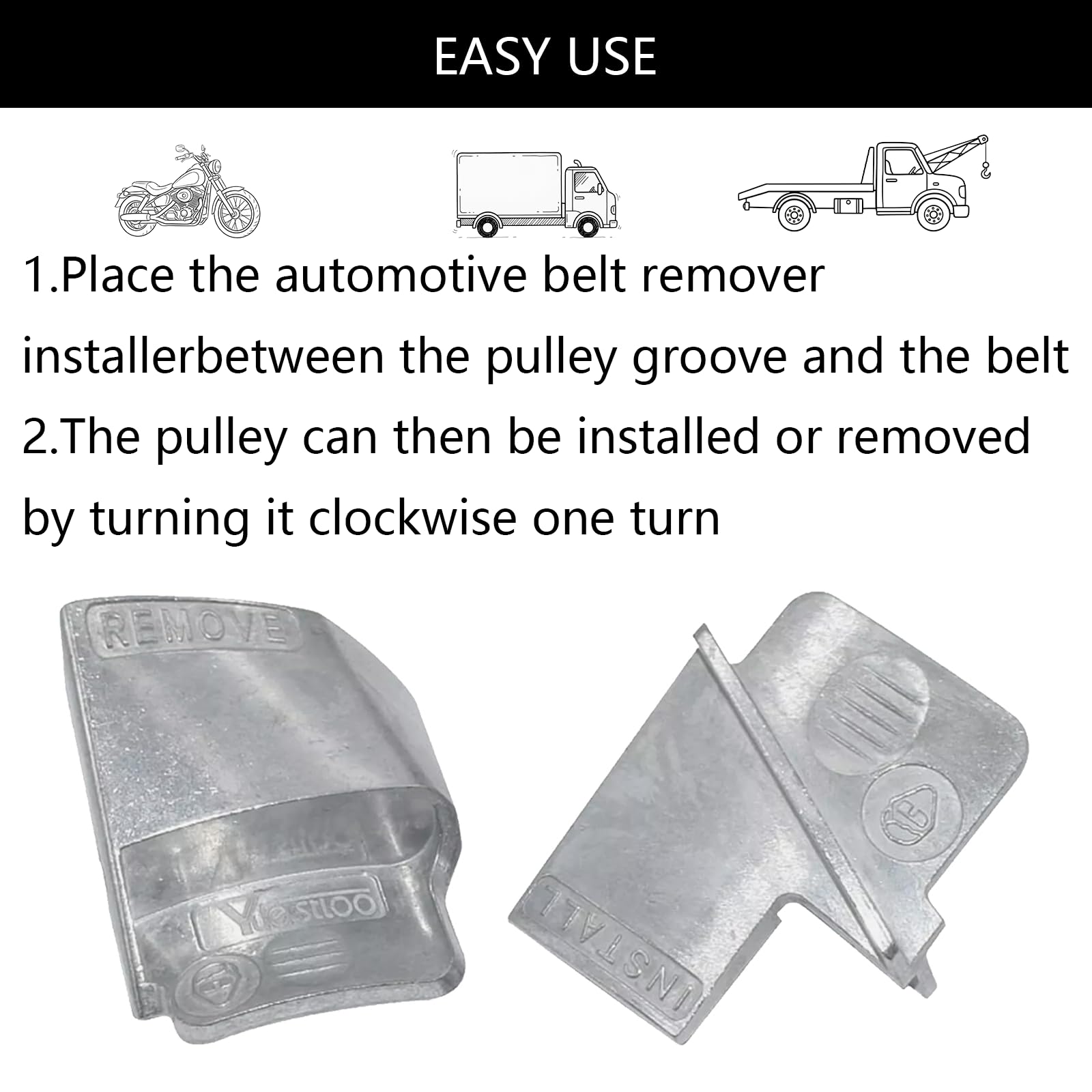 2PZ Metallo Strumenti per la Rimozione/Installazione della Cinghia Elastica, Strumento di Montaggio Cinghie Elastiche per Auto, Dispositivo di Collegamento per Cintura Elastica
