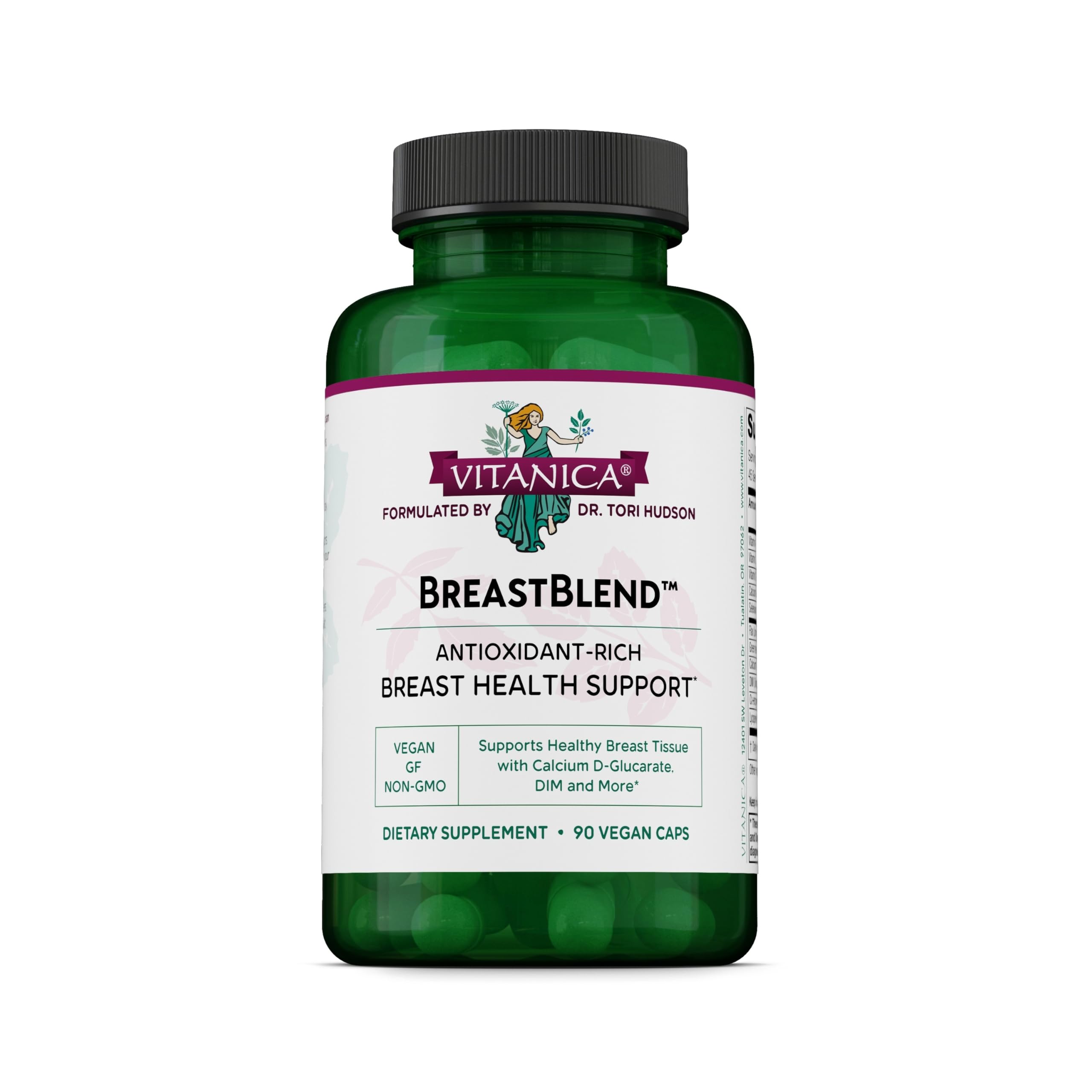 Vitanica BreastBlend, DIM & Flaxseed Hull Extract, Vegan, 90 Capsules