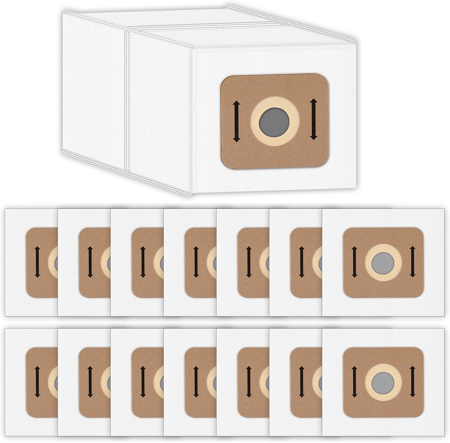 (15 Pack) VACBP6 Replacement Dust Bags Compatible With 8-Quart Atrix Ergo Backpack Vacuum, Replace Part VACBP1, VACBP6, VACBP36V, VACBPAI, Accessories Kit, Canister Bags, HEPA Filter Bags, Vacuum Bags