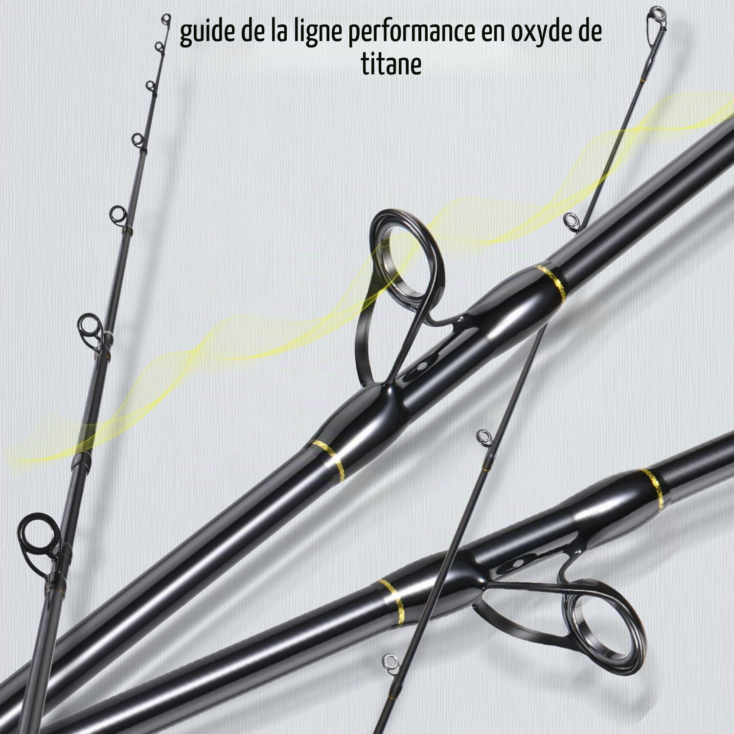 Sougayilang Canne à pêche à 2 sections – 28 tonnes en carbone vierge durable composite avec guides en acier inoxydable pour la pêche en eau douce et en mer