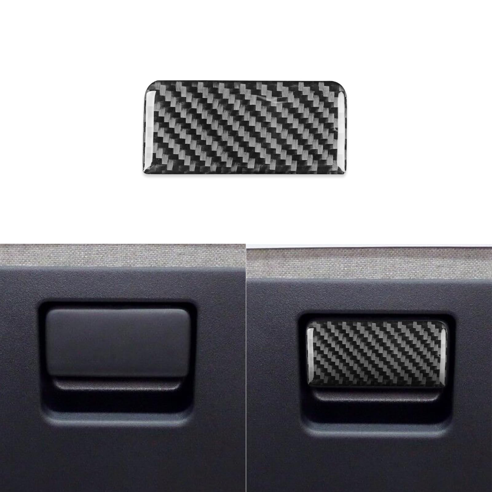 PJFUS Real Soft Black Carbon Fiber Car Co-Pilot Passenger Side Glove Storage Box Handle Switch Panel Sticker Auto Premium Interior Accessories Compatible with Toyota FJ Cruiser 2007-2021