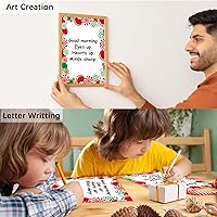 Vista 6 de Qyeahkj 100 hojas de papel de papelería de Navidad de 8.5 x 11 pulgadas, papel de impresora de papel de membrete de caramelo de Navidad, papel