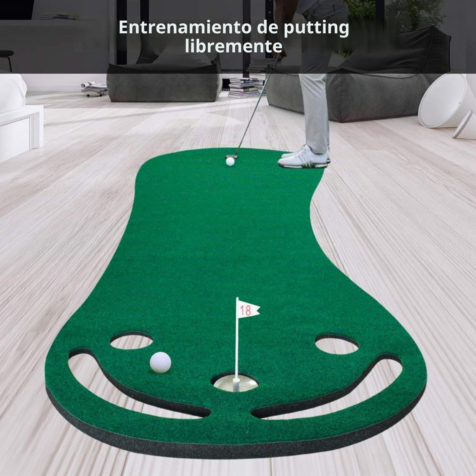 Crestgolf Alfombra de Putting de Golf, Alfombra de práctica Personal, al Aire Libre, Oro o Interior, Ocio, fácil Plegable Putter Pad