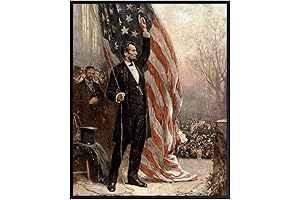 Abraham Lincoln American Flag Art Photo Poster: Patriotism for Your Home