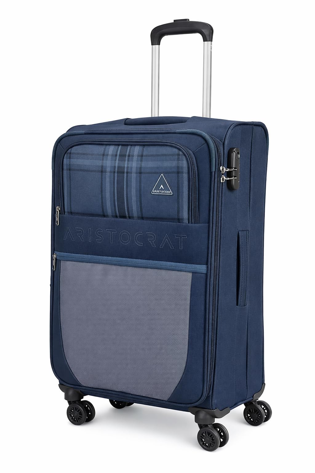 Aristocrat Softsided Polyster 8 Wheels Spinner Luggage with Premium Fabric,Jumbo Sizw,Spacious Interior,Expander and 3 Years International Warranty (Blue, Cabin | 57 CM | Small)-image-13