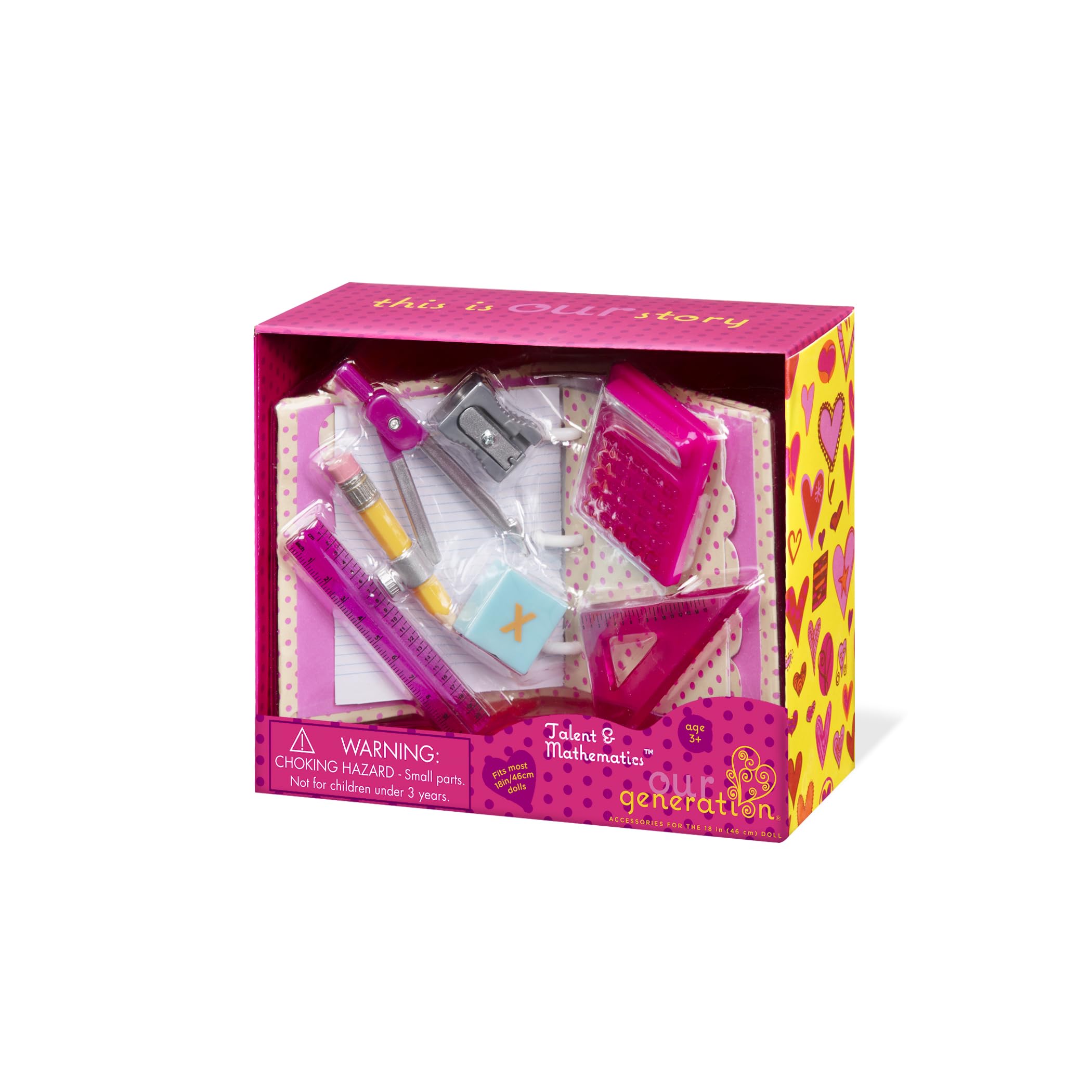 Our Generation Talent and Mathematics Set - School Supplies Kit for 18-inch Girl Dolls - 18 Piece Maths Accessory Set