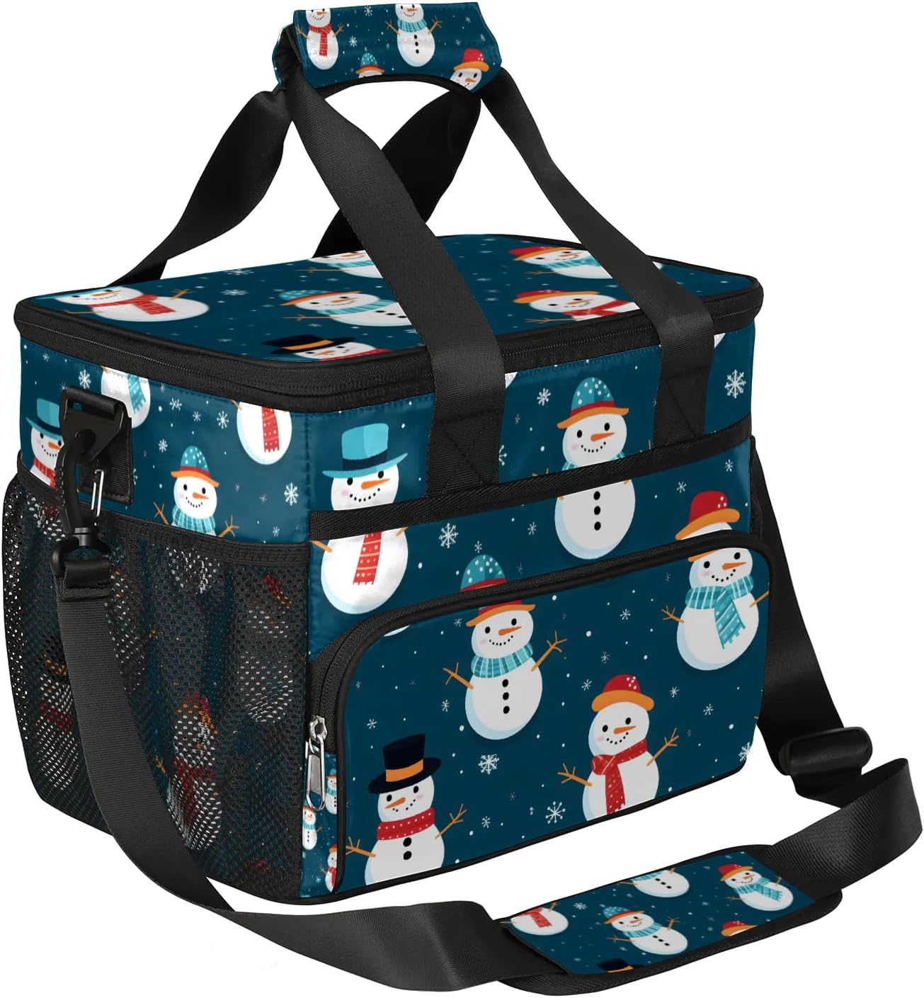 Humorous Snowman Insulated Picnic Backpack Lunch Box for Women Men Picnic Basket Tote Lunch Bag Picnic Bag Portable Lunch Bags for Picnic, Beach, Work, Trip,Office, Camp