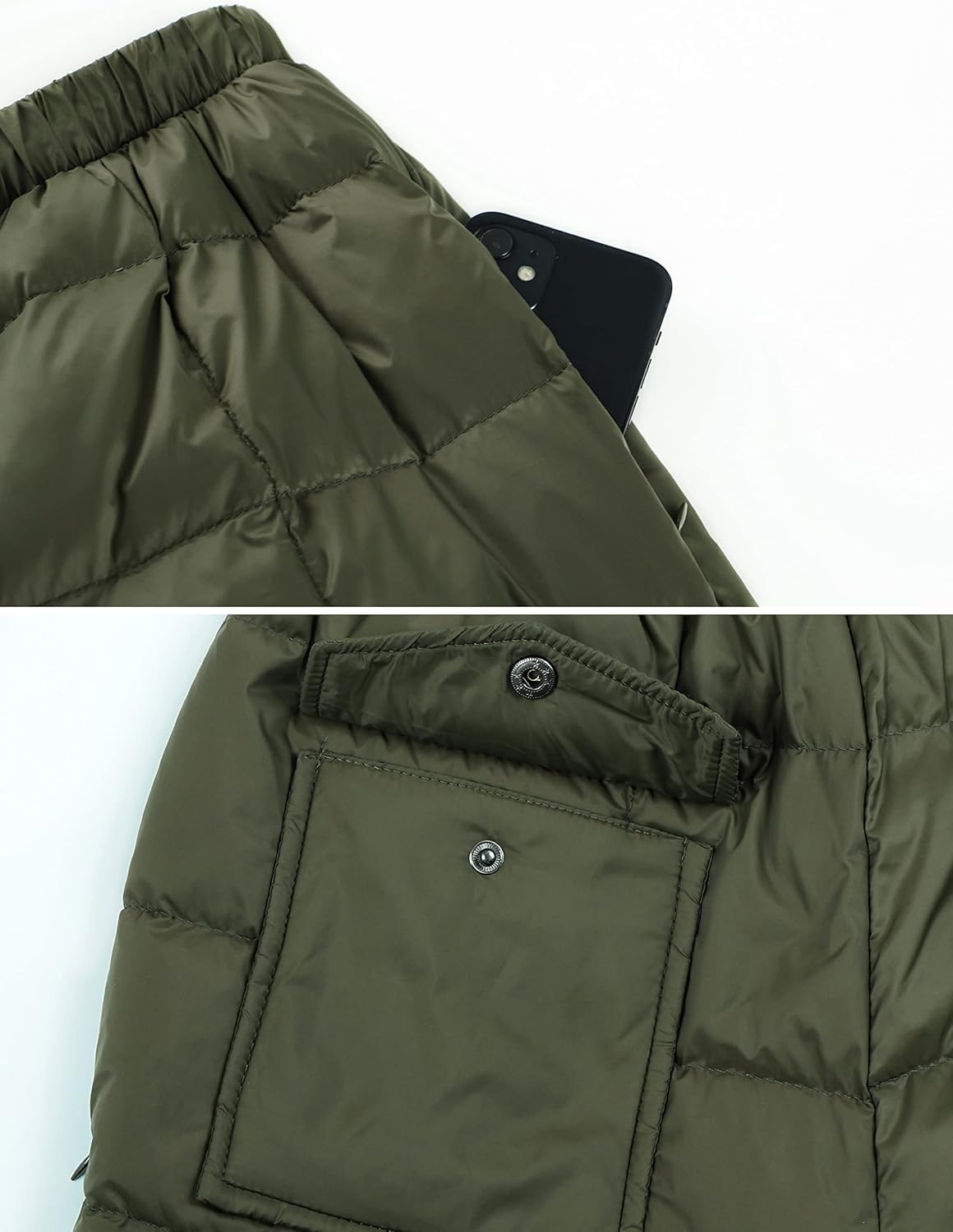 Gihuo Snow Pants Womens Winter Windproof Down Pants Warm Outdoor Ski Pants Padded Loose Ultralight Warm Trousers - Image 6