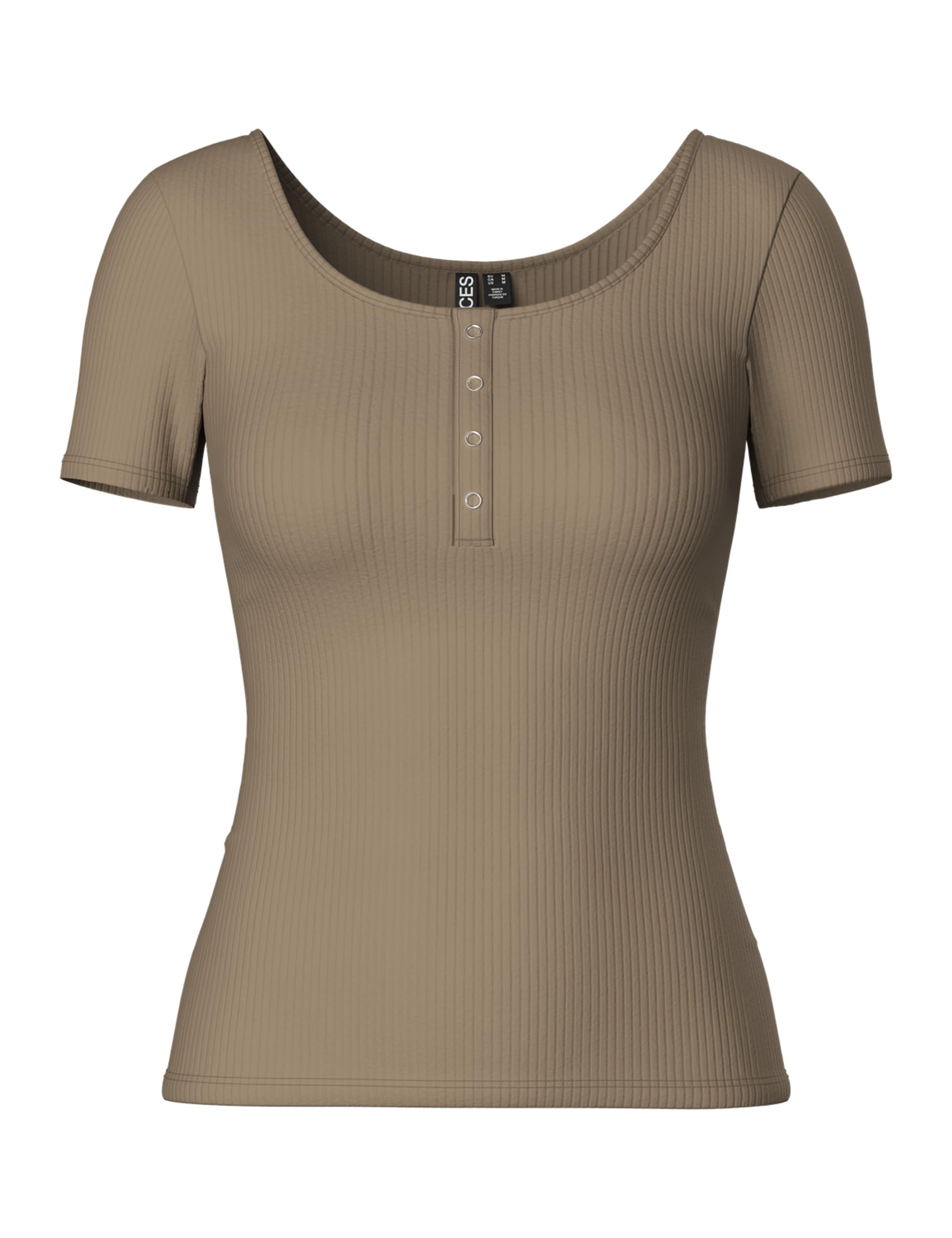 PIECES Women's Pckitte Ss Top Noos Bc T-Shirt, Fossil, S