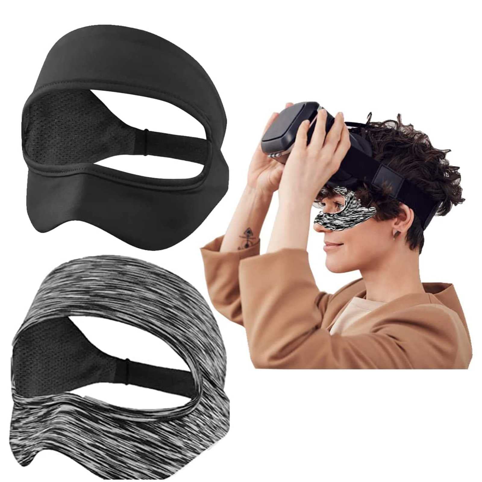 Gustave VR Eye Mask Cover Adjustable Breathable VR Mask Sweat Band Elastic Virtual Reality Headset Cover VR Workouts Accessories "Blue - View #6