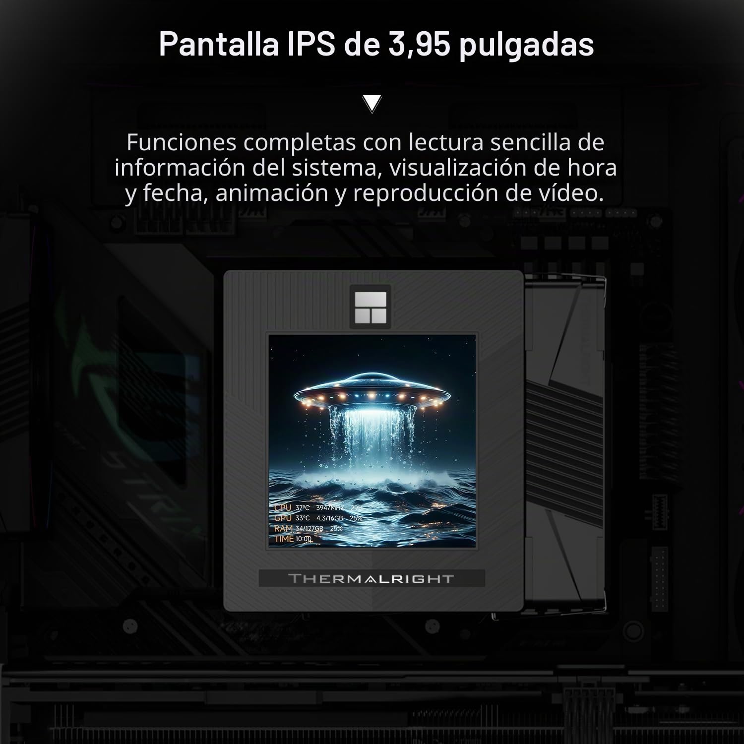 Thermalright Phantom Spirit 120 Vision EVO Refrigerador de CPU, disipador de refrigeración para PC con 7 tubos de calor, pantalla magnética de 3,95 pulgadas con resolución de 480 x 480, para AM4/AM5 e