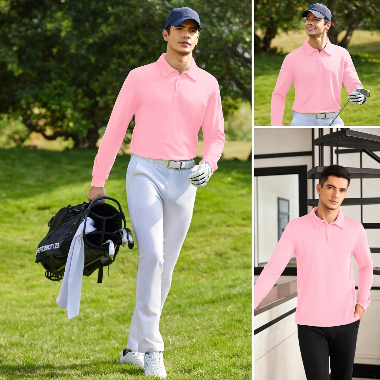 Deyeek Men's Polo Shirts Long Sleeve Golf Polo Shirts for Men Quick Dry UPF 50+ Sun Protection Polos Casual Collared Shirts - Image 2