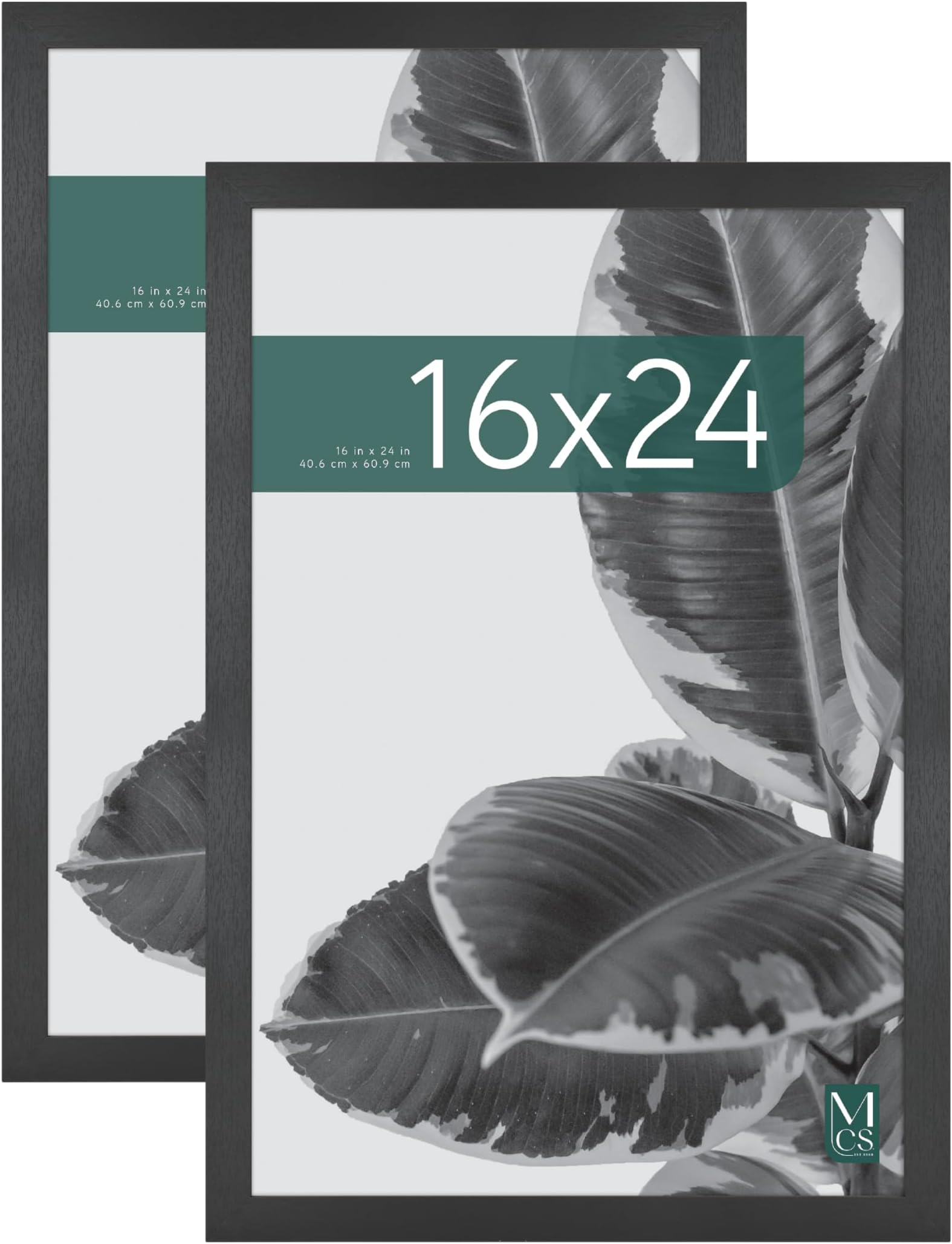 Studio Gallery 16x24 Poster Frame Black Woodgrain Engineered Wood, Vertical & Horizontal Wall Hanging Large Picture Frame for Photos, Posters & Art Prints (2-Pack)