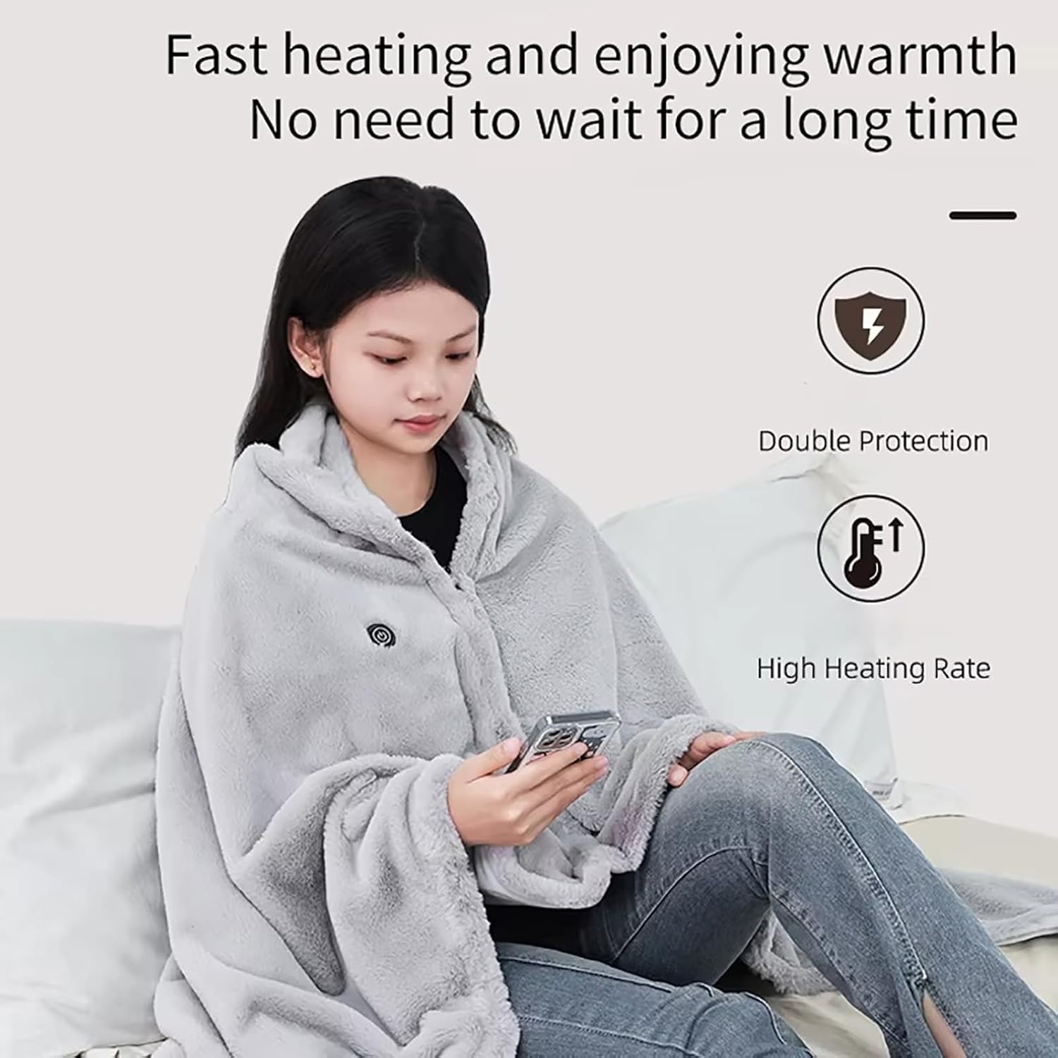 Manta Electrica USB para Personas Mayores, Capas Cómodas para Sillas De Ruedas,Mantas Cálidas para Exteriores,Manta Eléctrica, 3 Niveles De Temperatura Esterilla Electrica, Electric Blanket