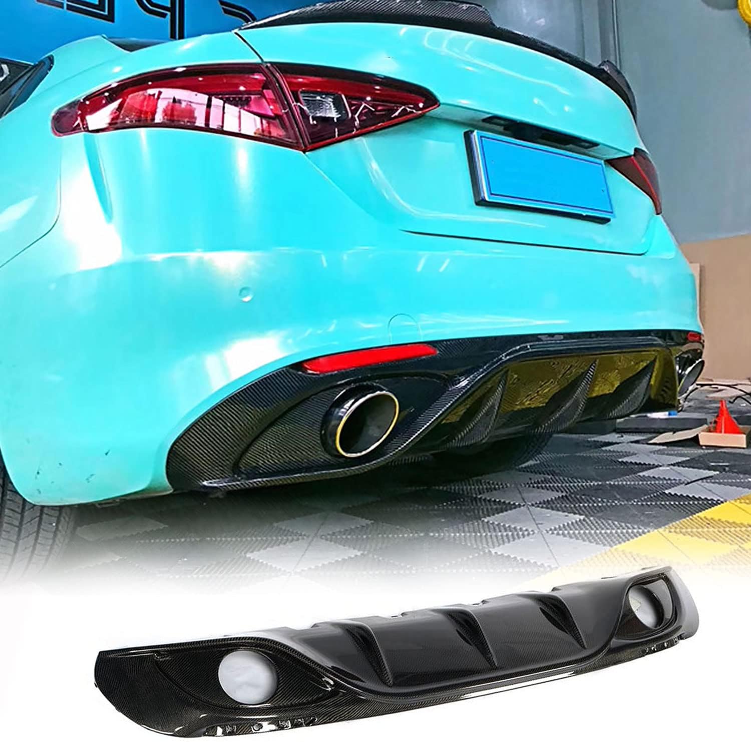 Amazon.com: MCARCAR KIT Carbon Fiber Rear Diffuser for Alfa Romeo ...