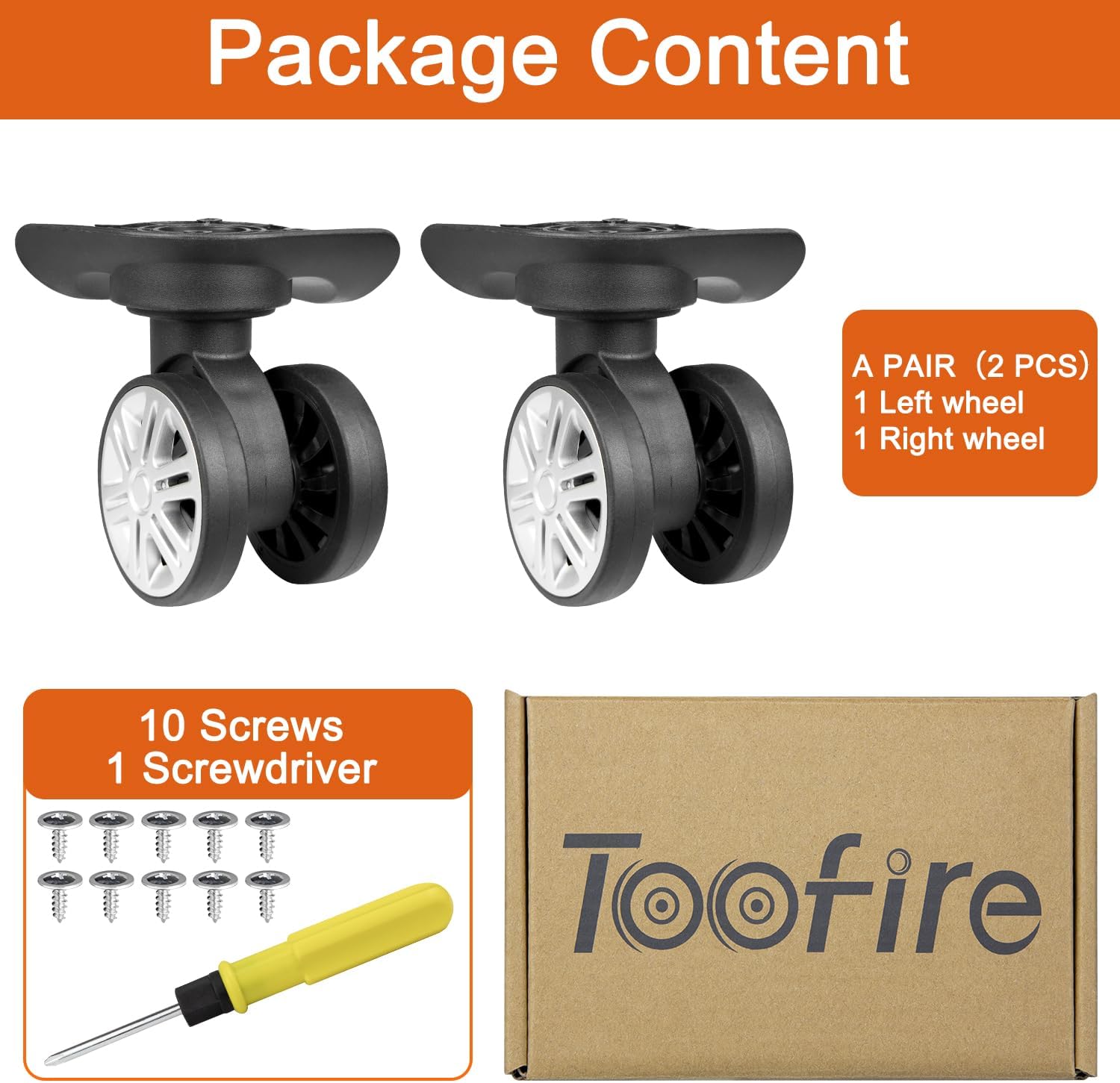 Wheels for Kenneth Cole Reaction Luggage, Replacement Kit(A02) image 4