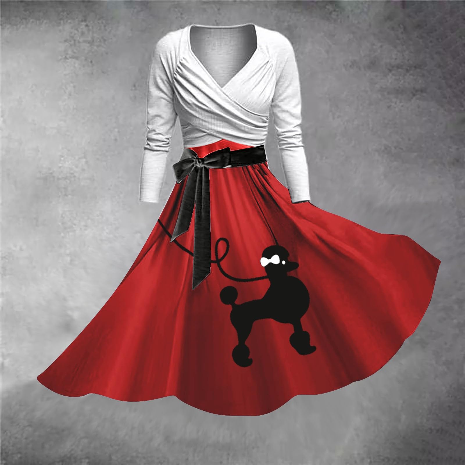 2026 Deux pièces Lady 1950 Poodle élégante pour Femmes Rondes Coupe Tissu Doux Haute Confortable soirée cérémonie