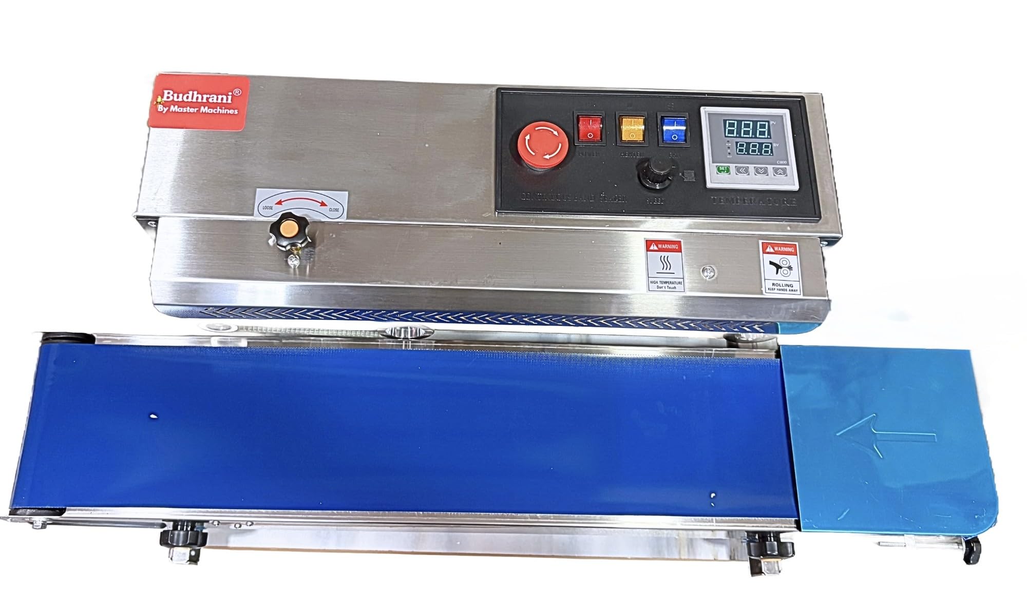 Budhrani® by MASTER MACHINES Heavy Duty Continuous Horizontal SS Band Sealer, Automatic Band Sealing Machine, Automatic Packaging Machine Model No 1 Year Warranty MM-02