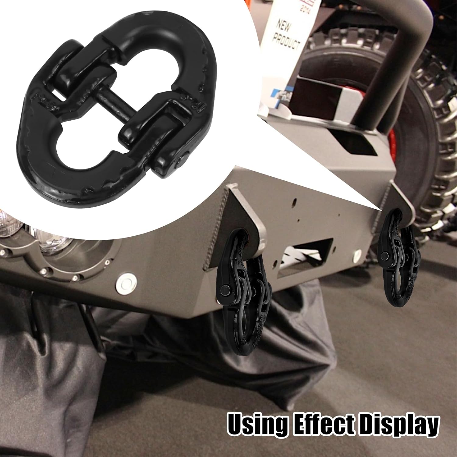 RULLINE 2-Pack 1/2" Heavy-Duty Safety Chain Connector: G80 Tow Hitch Hammerlock Coupling Link with 12000 lbs Load Capacity