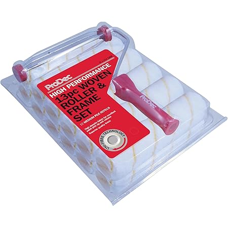 ProDec 9" x 1.75" 13 piece Hi-Performance Woven Paint Roller and Frame Set for Emulsion and Masonry Paints