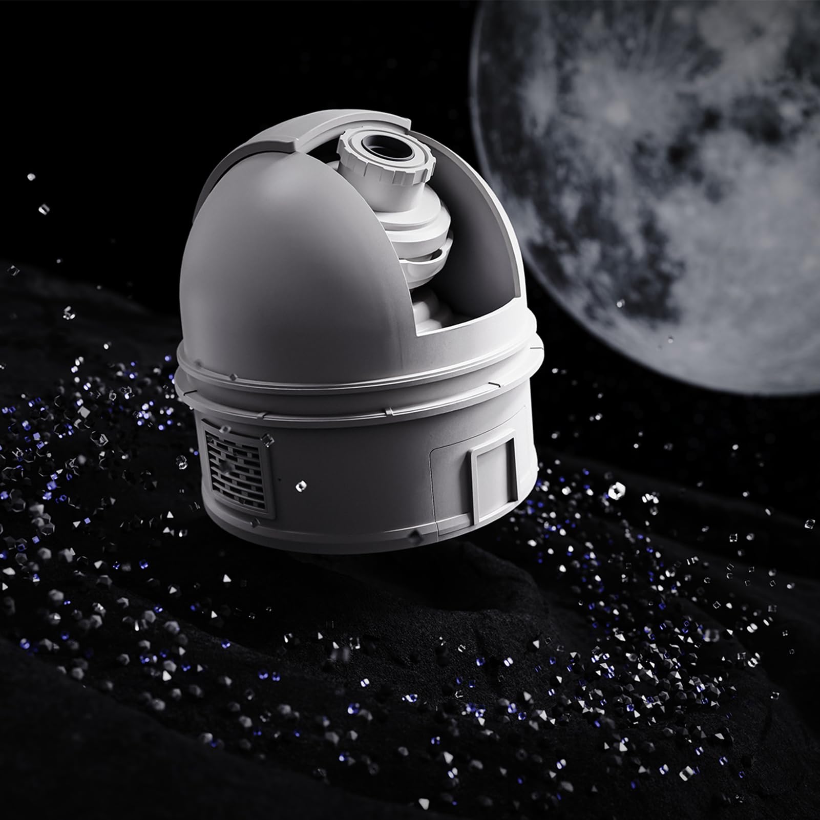 Eacam Projecteur D'étoiles D'astronomie, Lentille HD, Veilleuse Rotative, Minuterie D'arrêt Automatique, Connaissance de L'espace pour les Enfants (Commentaire vocal version BT)