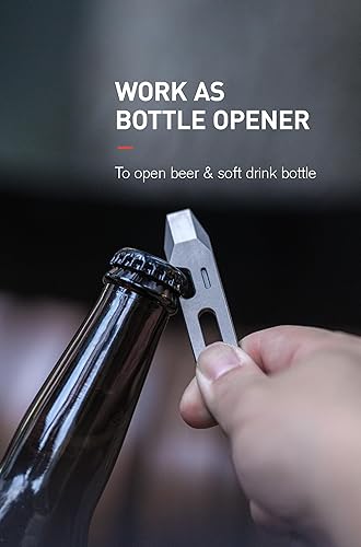 Miniatura 3 de KEEPO LINK Multiherramienta de palanca EDC de titanio, herramienta 4 en 1 con abridor de botellas, llave hexagonal y regla, herramienta de palanca