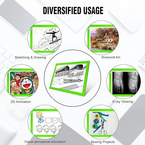 Miniatura 9 de Rosa A4 - Caja de luz LED regulable para manualidades trazador almohadilla de luz delgada tableta portátil cable de alimentación USB tablero de
