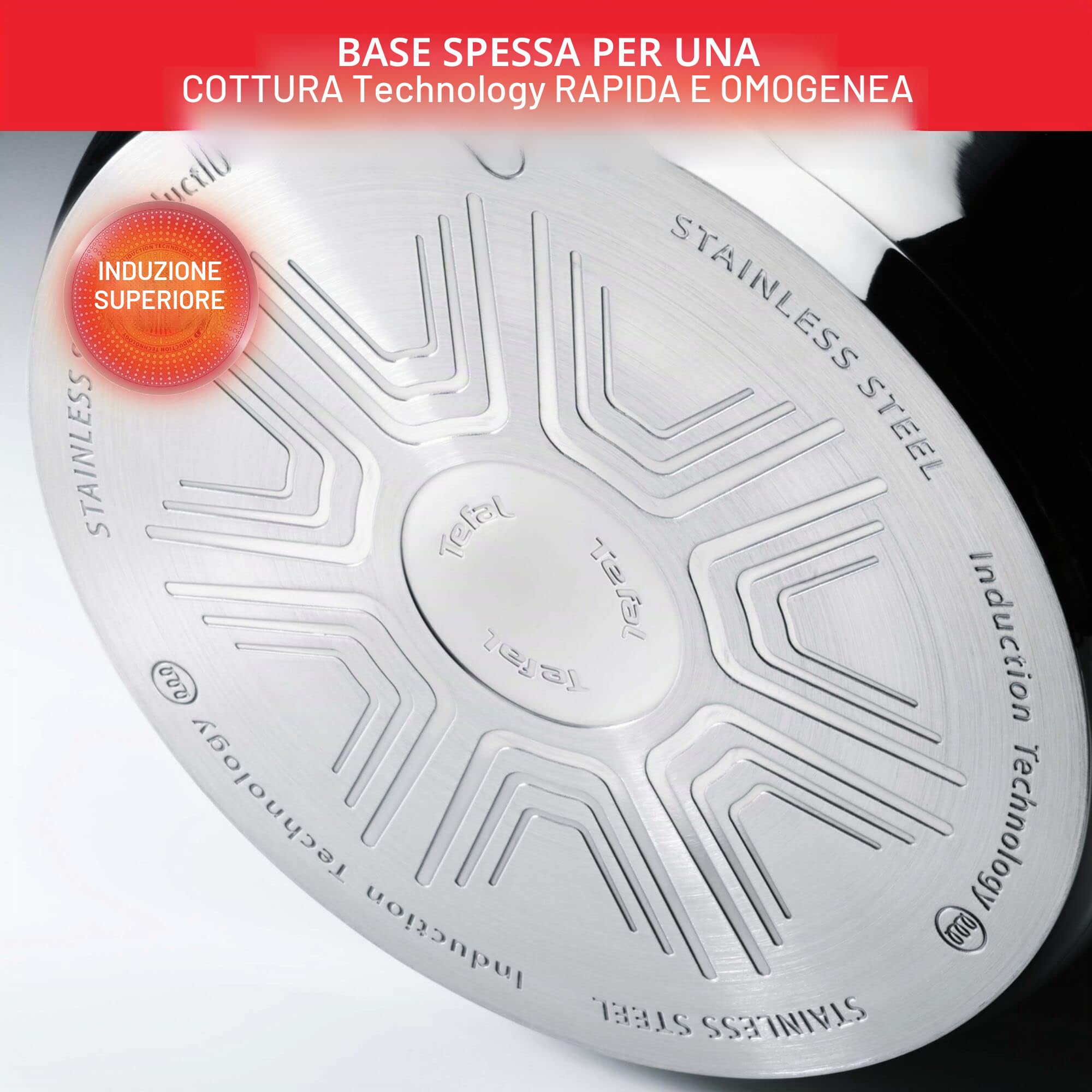 Tefal Comfort Max - Padella da 30 cm, adatta a induzione, antiaderente, rivestimento in titanio, Thermo-Signal, senza PFOA, lavabile in lavastoviglie e forno, in acciaio inox
