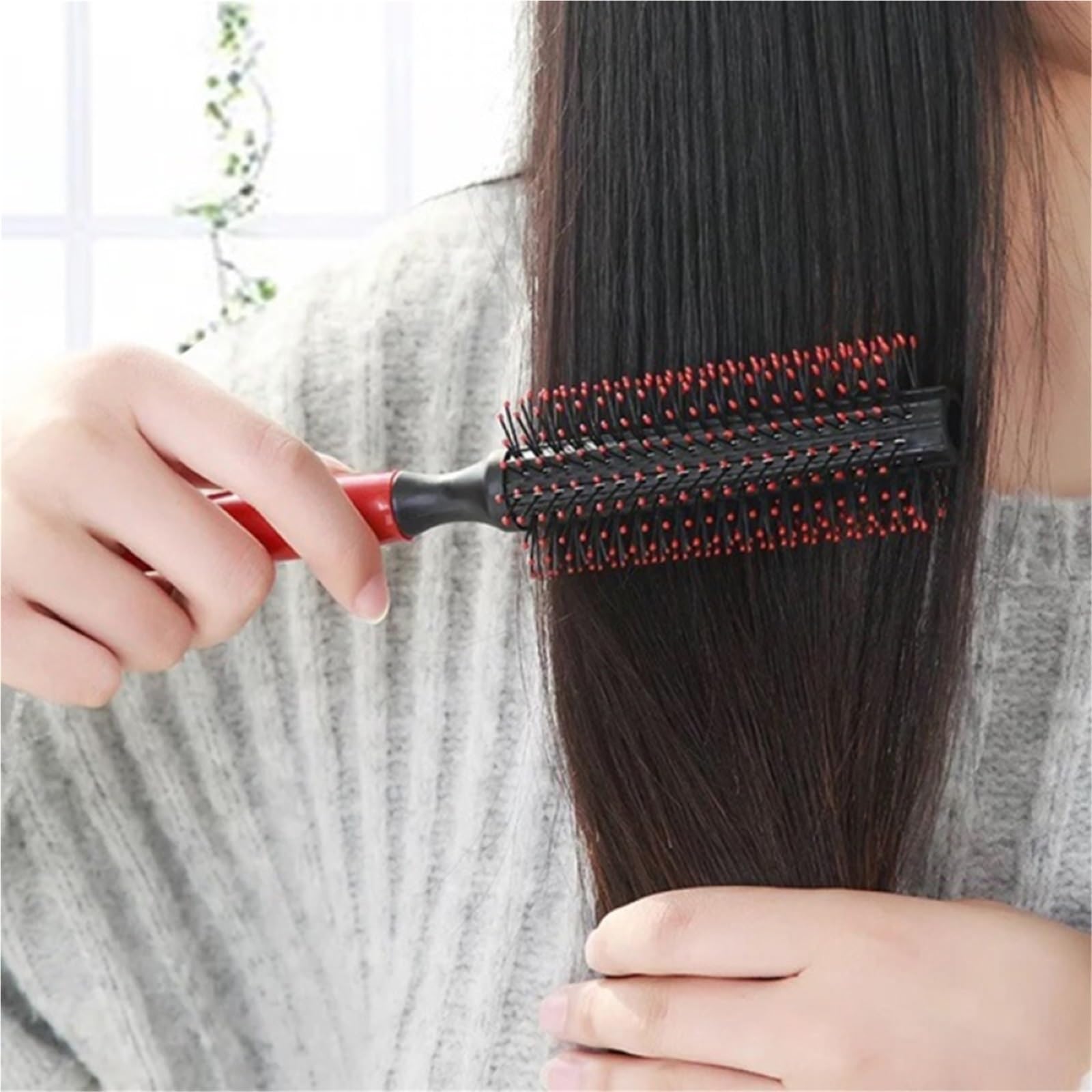 Spazzola Rotonda Spazzola tonda professionale | Ciuffo Rullo Capelli Ricci Pettine Acconciatura Massaggiatore Barbiere Spirale(5PCS)