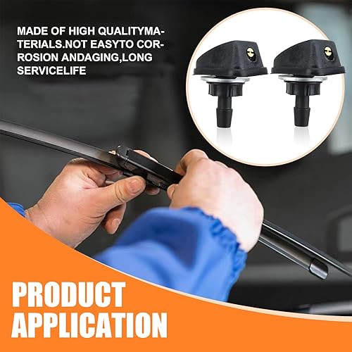 Miniatura 3 de Gseigvee 2 boquillas de limpieza para parabrisas delantero de automóvil, repuesto de boquilla de agua en forma de ventilador, orificio de salida de