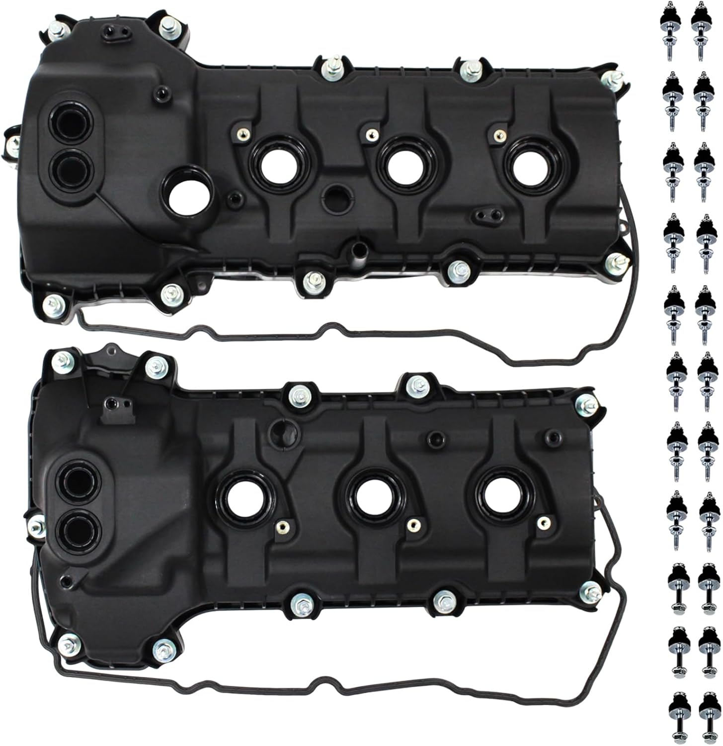 AUCERAMIC Left Right Engine Valve Cover Set Fit for Ford Edge F-150 Explorer Flex Mustang Lincoln Continental MKS MKT MKZ MKX 3.5L 3.7L 2011-2019 BR3Z6582R BR3Z6582G