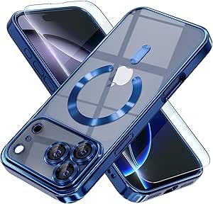 DOMAVER For IPhone 16 Pro 6.3 Case With Magnetic [Compatible With MagSafe] Luxury Clear Glitter Bling Sparkly Shockproof Protective Cover Full Camera Lens Protector For Women Girls- Pink - Tamaño For IPhone - View #9