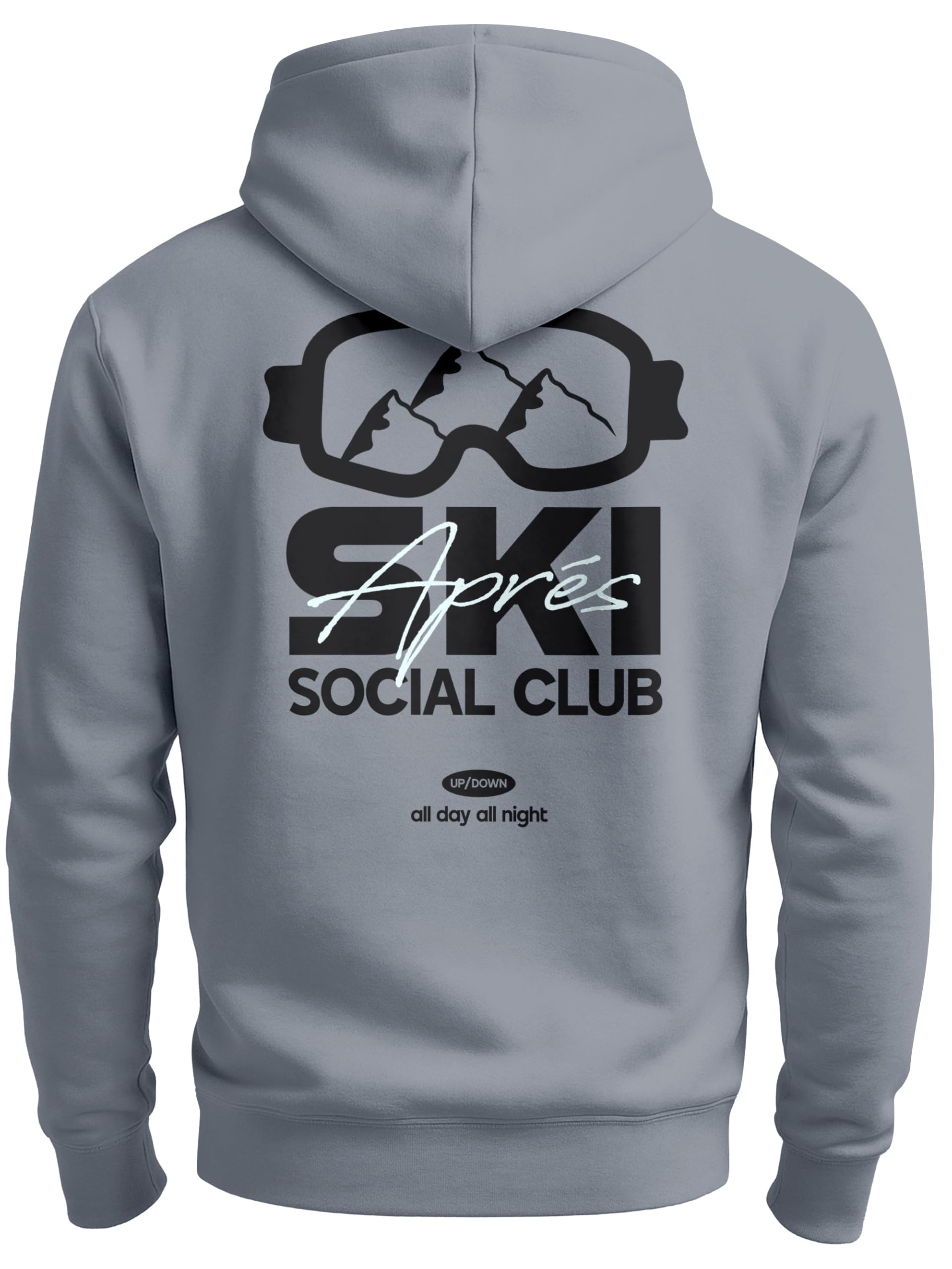 Neverless® Herren Hoodie Backprint Après Ski Social Club Skifahren Snowboarden Kapuzen-Pullover Männer Fashion Streetstyle