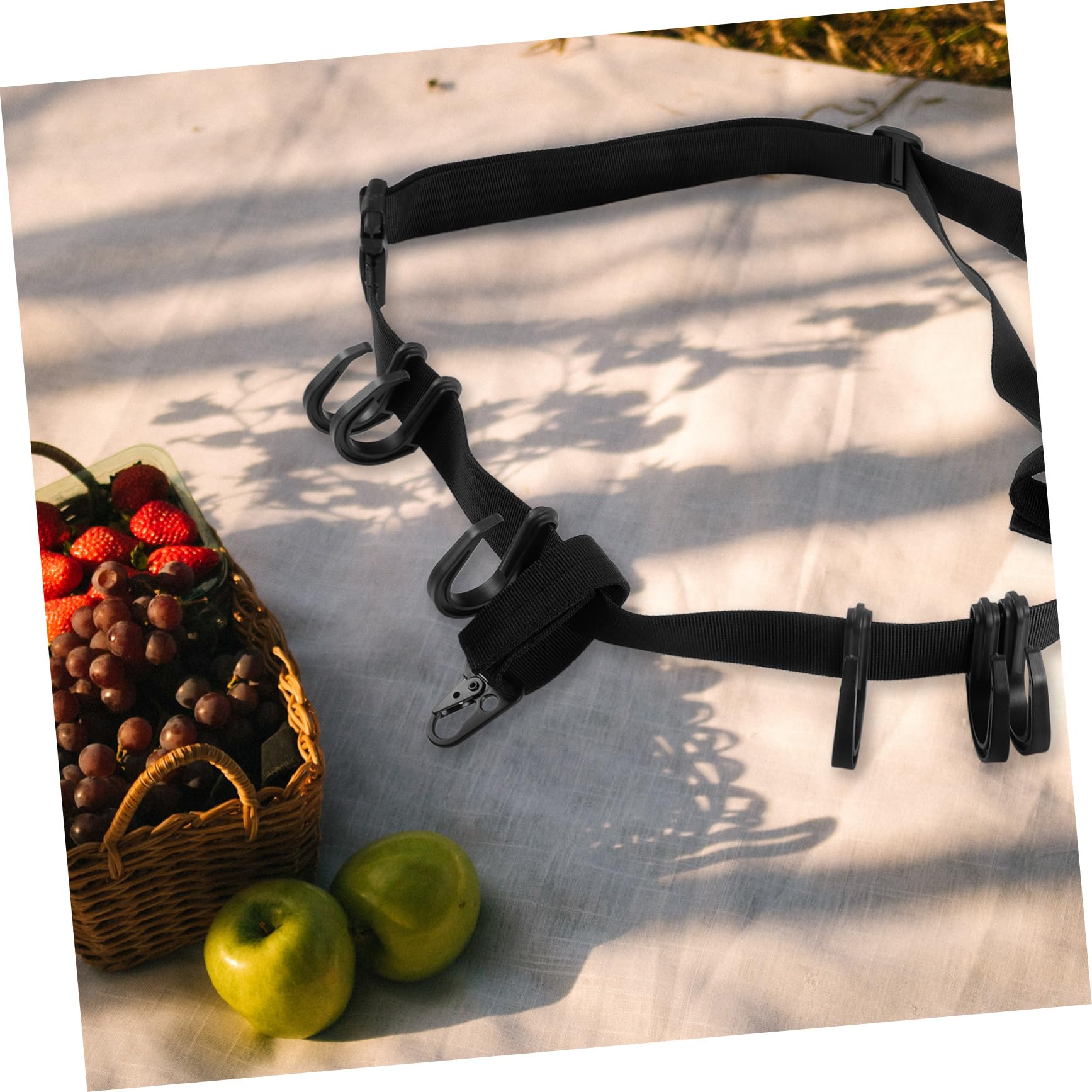 SUPVOX cricchetto stendibiancheria per Appendere i Vestiti Cintura da Wading per la Pesca a Mosca Ramo Sbarra Filo Ganci per Albero da Caccia Ganci Porta Accessori Poliestere Black