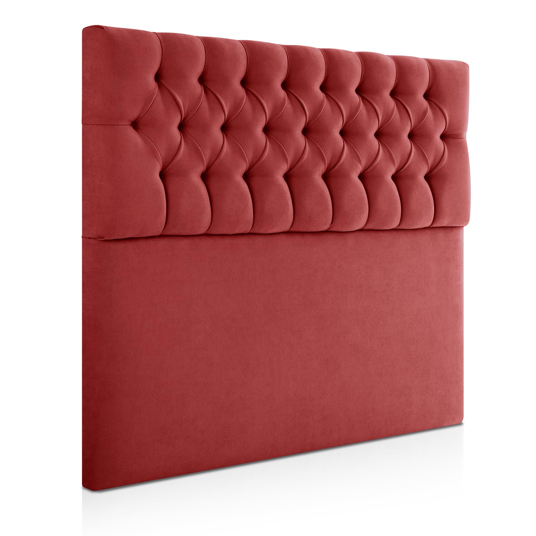 SUENOSZZZ-ESPECIALISTAS DEL DESCANSO Cabecero Copenhague de Gran Acolchado, con Botones en capitoné para Camas de 135 (145 x 120 cm) Tapizado en Tela Antimanchas Color Rojo