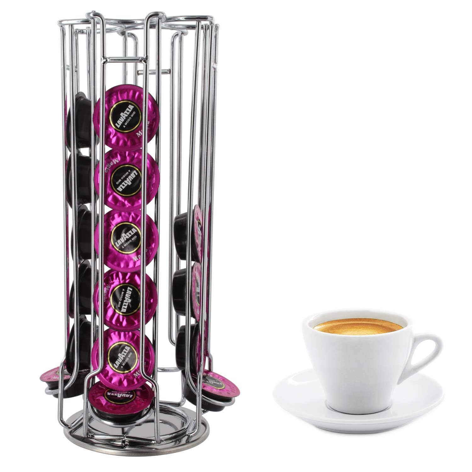 Portacapsule Nespresso Da 40 Capsule - Girevole, In Ferro, Organizzatore Caff&egrave; Per Cucina